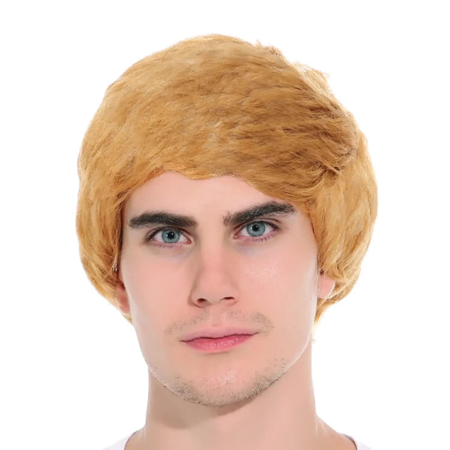 V563-22574-BLONDE-185418-00 Mens Short Party Wig Costume Party Dress Up Fancy Classic Style in Ginger Blonde - Image 1