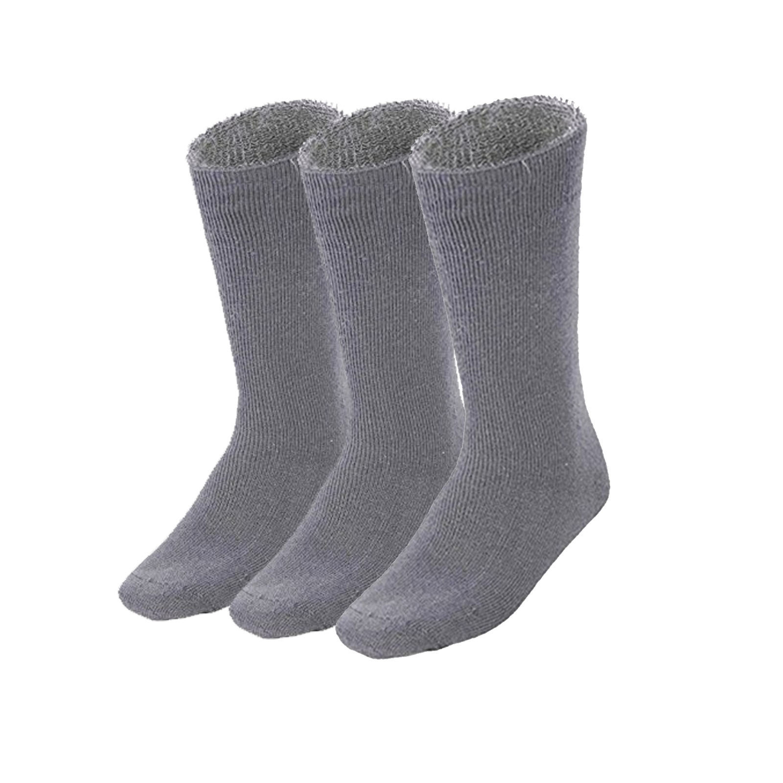 V563-3MBSKS-CHRCLGRY-SIZE11-14-202503051826-00 3 Pairs BAMBOO SOCKS Mens Heavy Duty Premium Thick Work Socks Cushion BULK - Charcoal Grey - 11-14 - Image 1