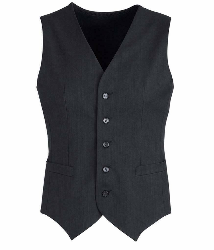 V563-90111-CHARCL-87-202503051535-00 Mens Peaked Vest Waistcoat w/ Knitted Back Suit Formal Wedding Dress Up - Charcoal - 87 - Image 1
