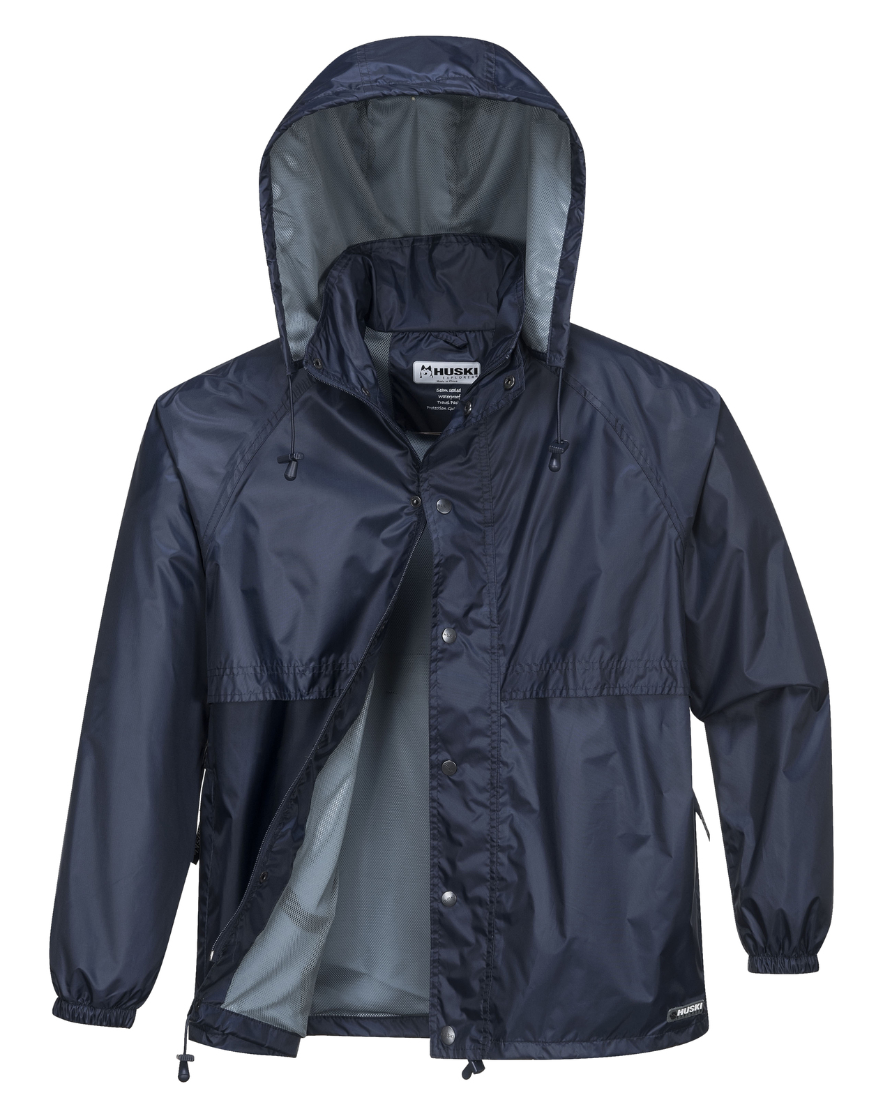 V563-918032-STRATUS-NAVYBLU-S-202503051601-00 HUSKI STRATUS RAIN JACKET Waterproof Workwear Concealed Hood Windproof Packable - Navy Blue - S - Image 1