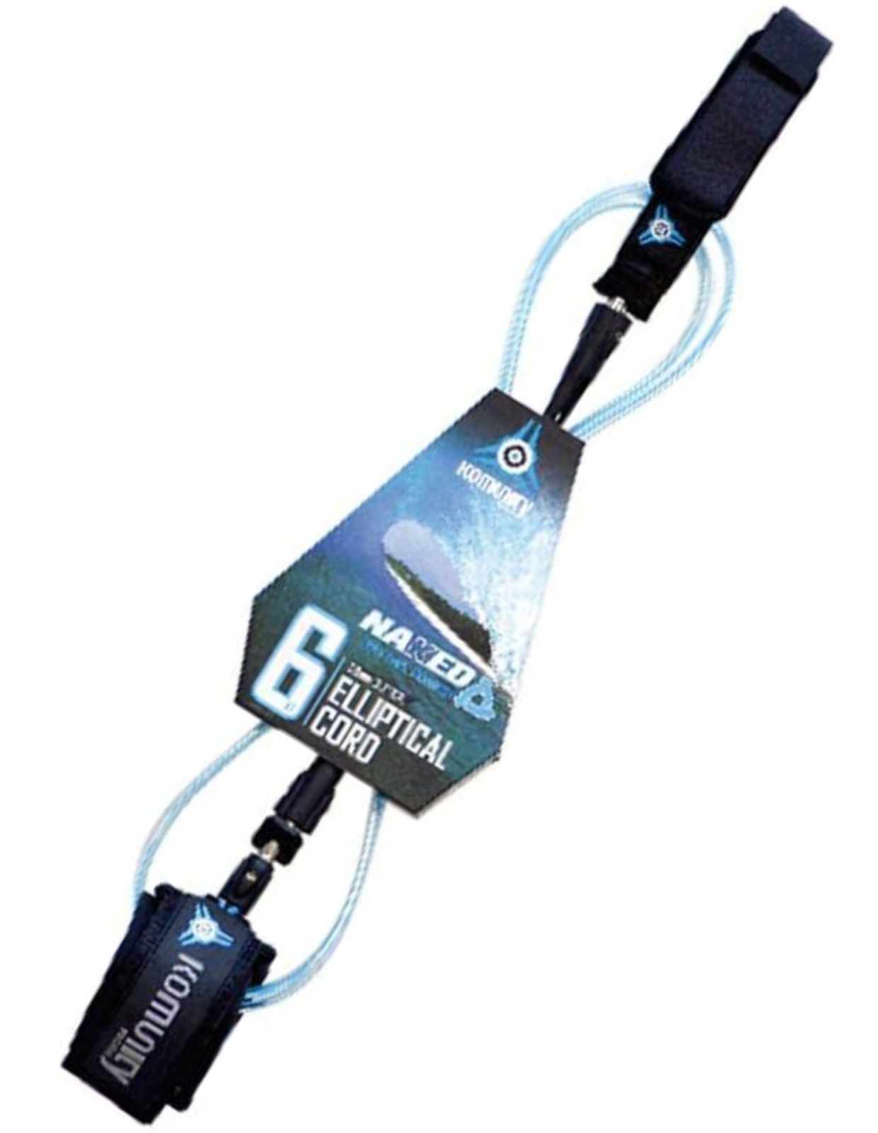 V563-9348679003863-204937-00 Komunity 6FT Naked Elliptical Cord Leash Surfboard Legrope Leash Surf Surfing Leg Rope - Image 1