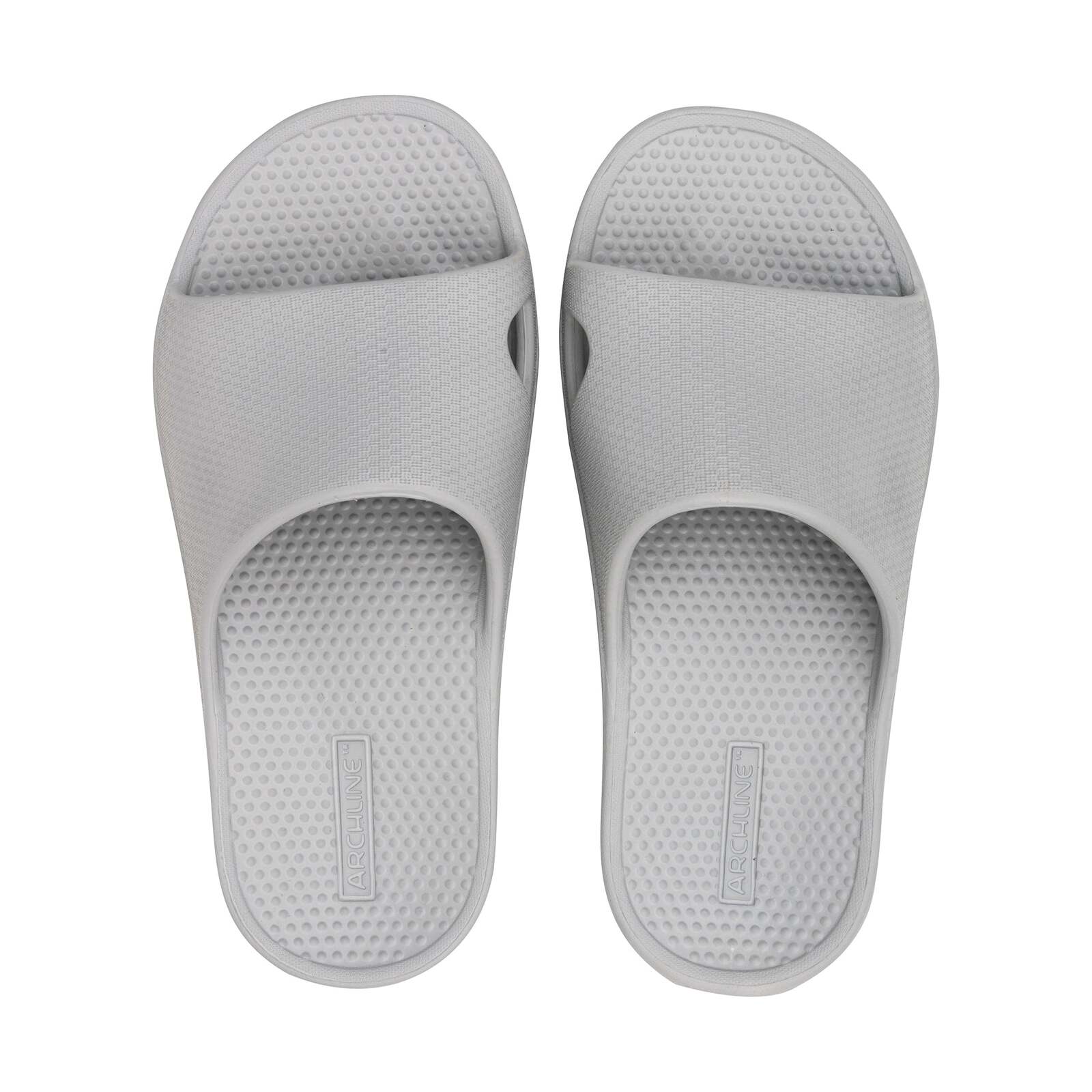 V563-AHS00102-44-149640-00 Archline Rebound Orthotic Slides Flip Flop Thongs Slip On Arch Support - Stone Grey - Euro 44 - Image 1