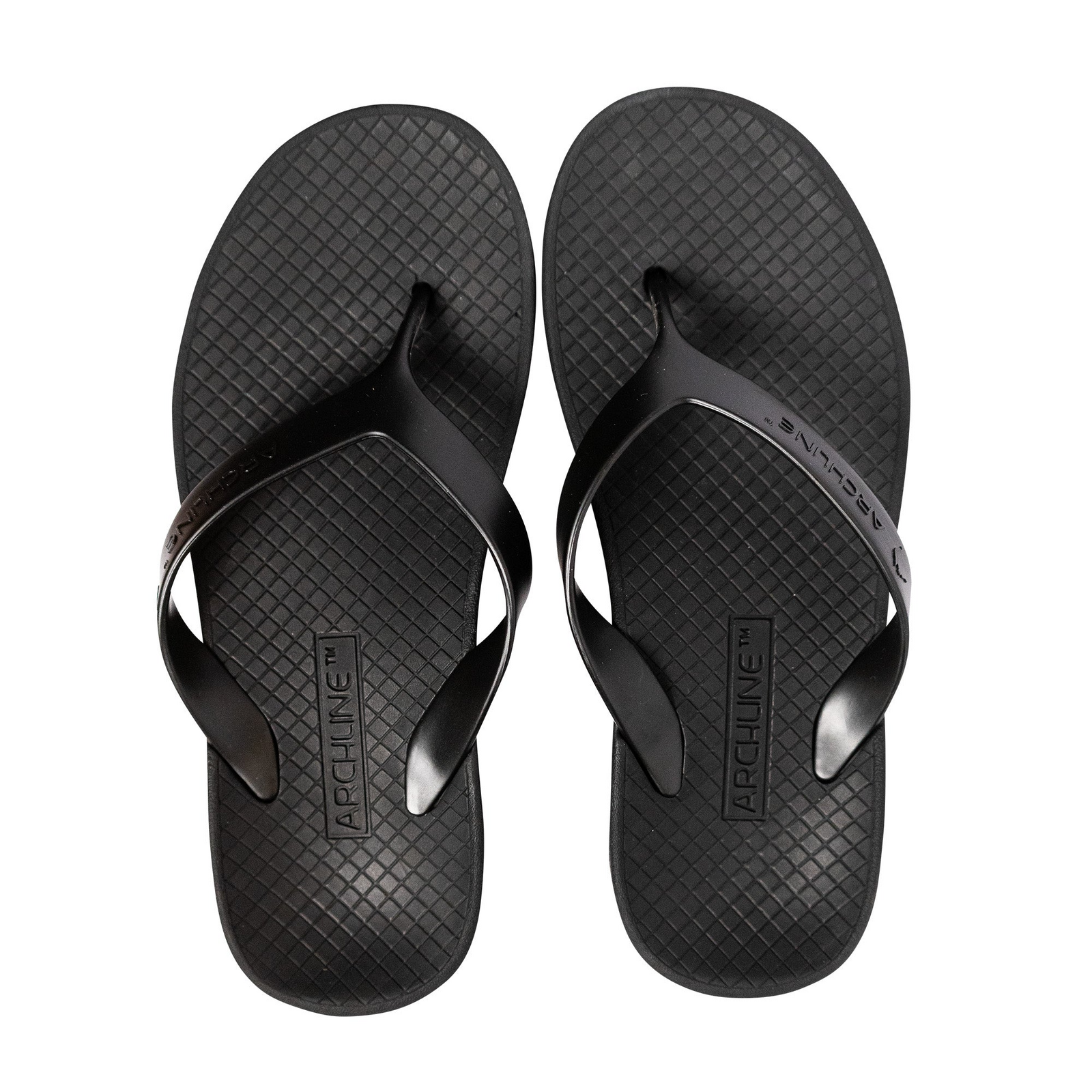 V563-ARCHLINE-THNGS-BLK-BLK-36-202507251125-00 ARCHLINE Orthotic Thongs Arch Support Shoes Footwear Flip Flops Orthopedic - Black/Black - EUR 36 - Image 1