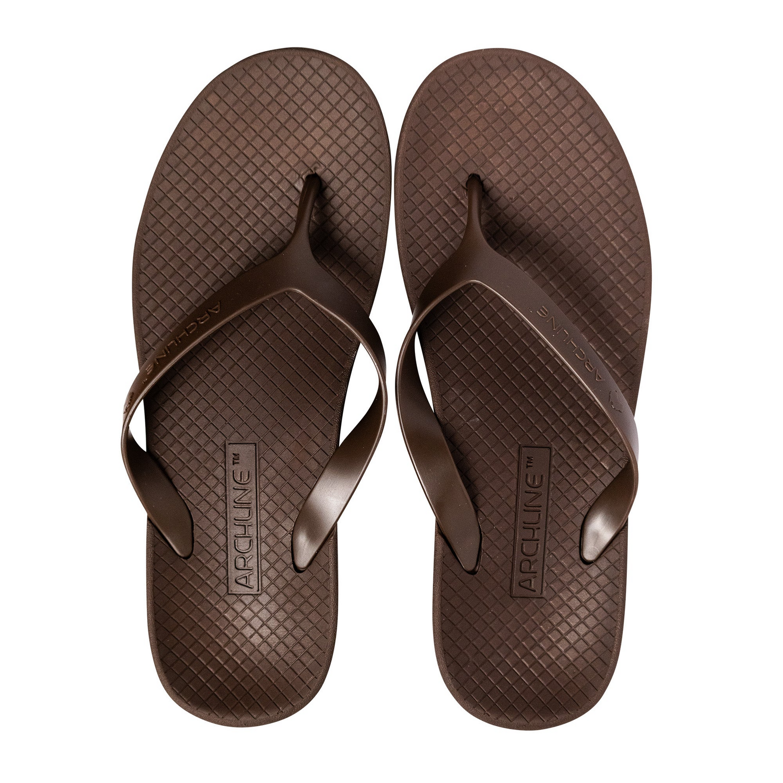 V563-ARCHLINE-THNGS-BRN-BRN-42-202507251225-00 ARCHLINE Orthotic Thongs Arch Support Shoes Footwear Flip Flops Orthopedic - Brown/Brown - EUR 42 - Image 1