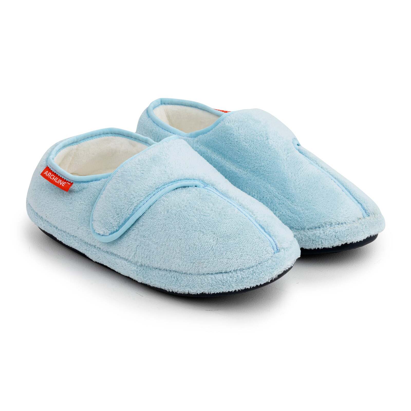 V563-AS111-36-202503051610-00 ARCHLINE Orthotic Plus Slippers Closed Scuffs Pain Relief Moccasins - Baby Blue - EU 36 - Image 1