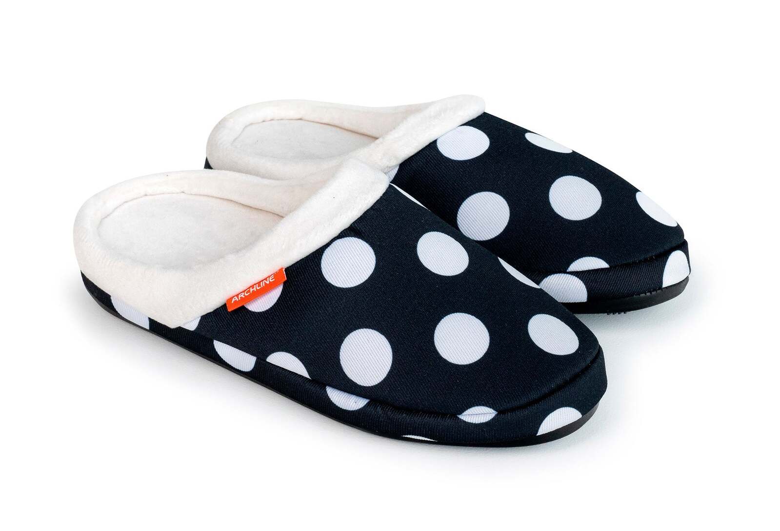 V563-AS502-37-202503051925-00 ARCHLINE Orthotic Slippers Slip On Arch Scuffs Pain Relief Moccasins - Polka Dots - EU 37 - Image 1