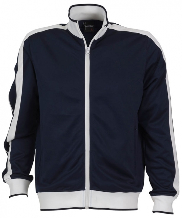 V563-B29-NAWH-3XL-149489-00 Identitee Mens Varsity Track Top Jacket Tracksuit Warm Winter Jumper Long Sleeve - Navy/White - 3XL - Image 1