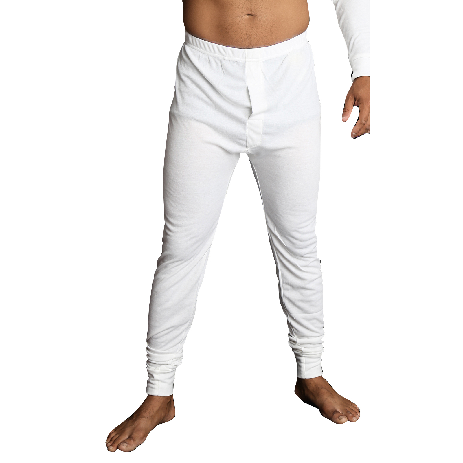 V563-BB-SI043_SI067-BG-3XL-202503200941-00 Mens Merino Wool Blend Long John Thermal Pants Underwear Thermals Warm Winter - Beige - 3XL - Image 1