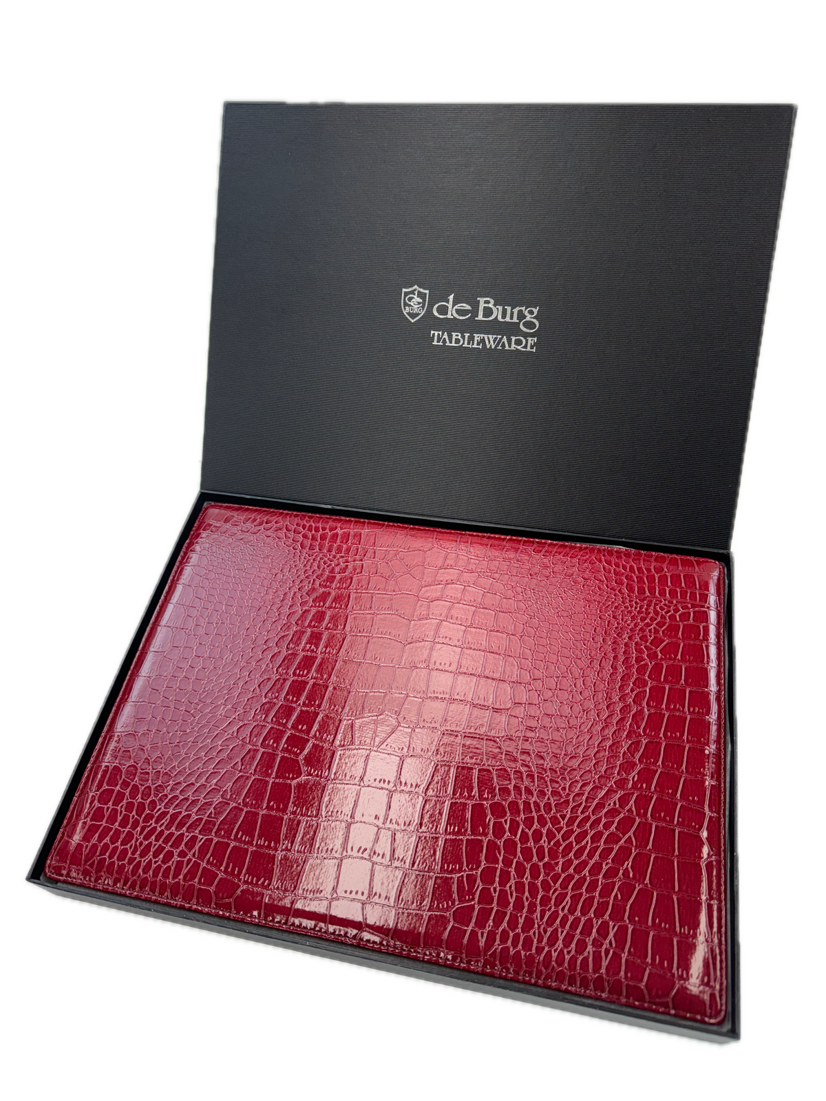 V563-BM10537-RED-174048-00 de Burg 4 Piece Table Place Mat Set Placemat with Croc Pattern - Red - Image 1
