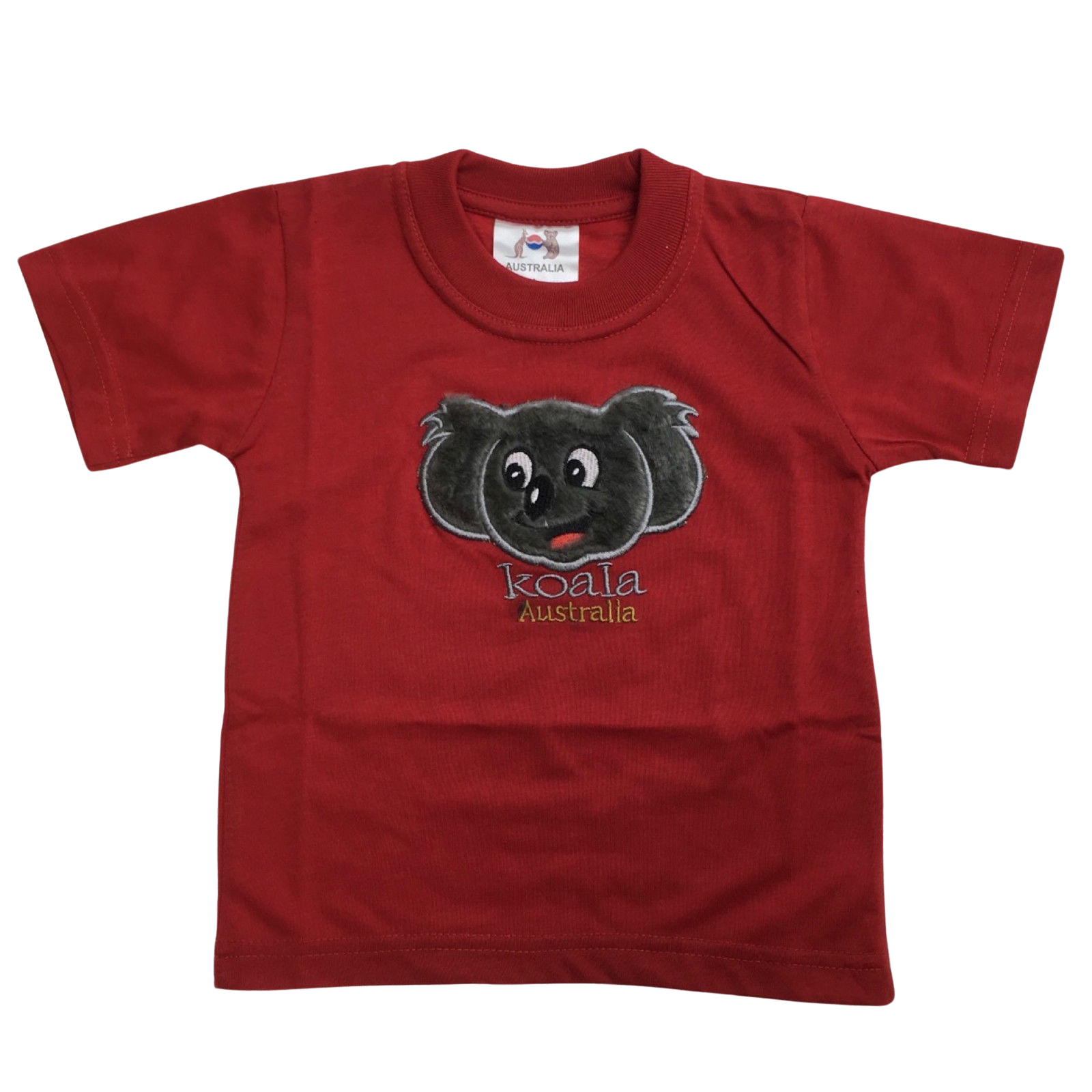 V563-BR-AUKOALASHIRT-RED-2-202503051452-00 Kids KOALA AUSTRALIA T Shirt Tee Souvenir Gift Childrens Child 100% Cotton Top - Red - 2 - Image 1