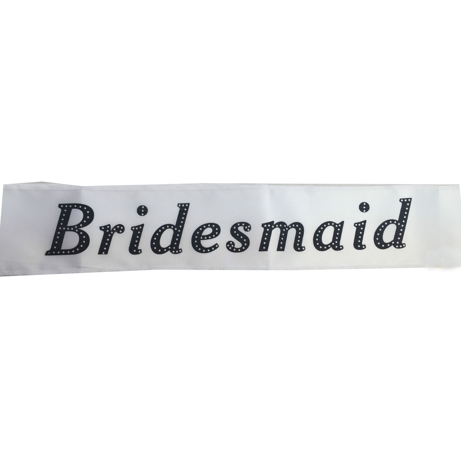 V563-BR-BTBSASH-BWHT-202503051525-00 HEN'S NIGHT SASH Party Girls Wedding Bridesmaid Bridal Bride To Be Satin Sashes - Bridesmaid (White) - Image 1