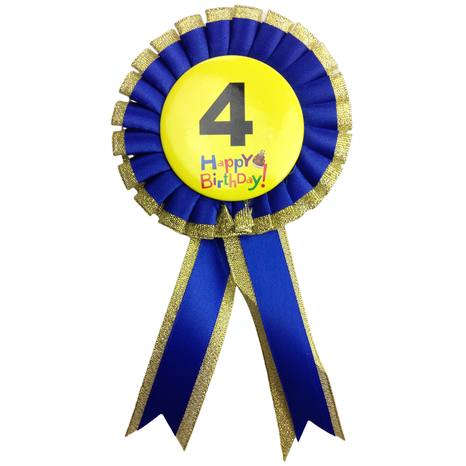 V563-BR-FANCYDRESBADGE-4BLU-202503051635-00 BIRTHDAY BADGE Party Favour Award Rosette Fancy Dress Girls Boys Childrens Kids - - Image 1
