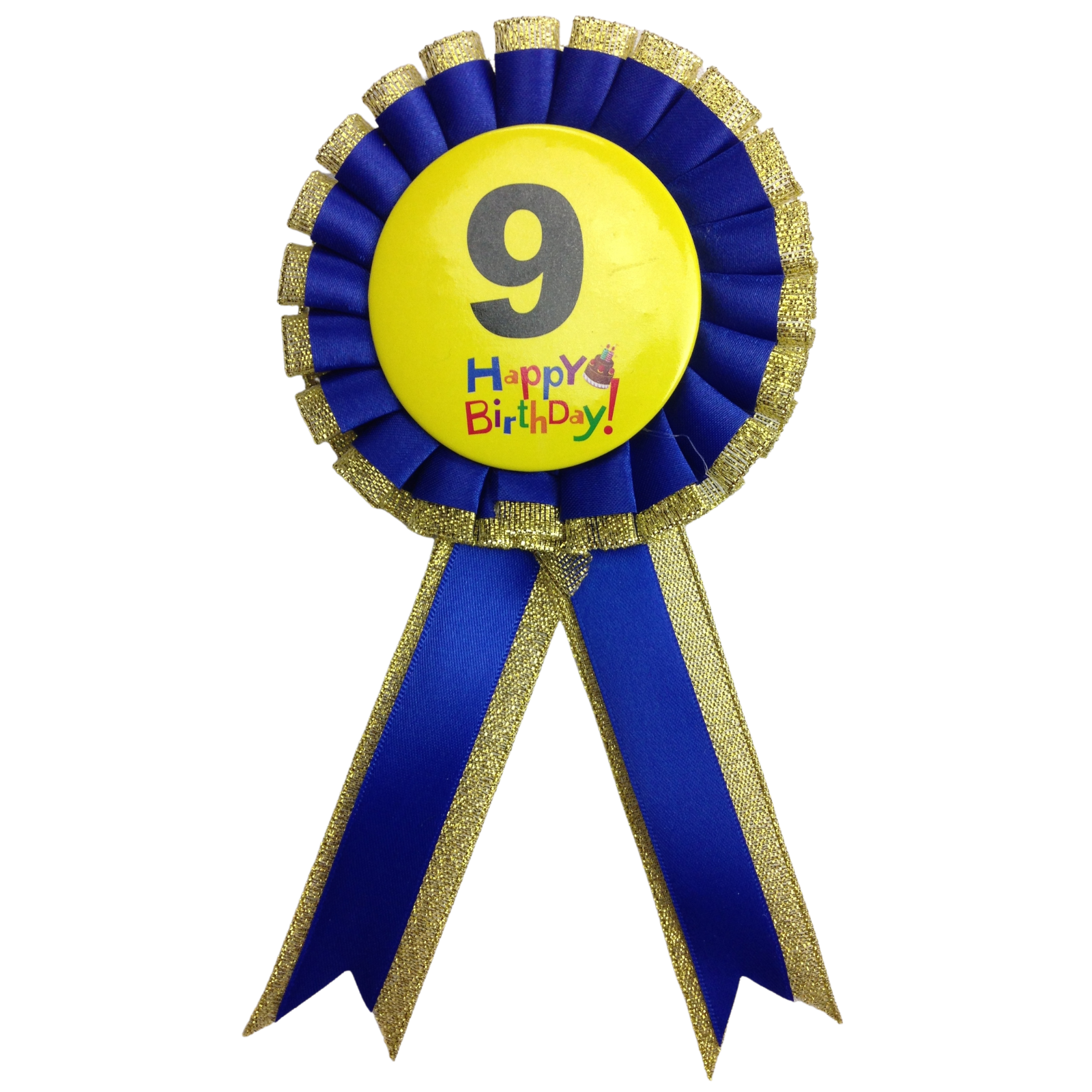 V563-BR-FANCYDRESBADGE-9BLU-202503051703-00 BIRTHDAY BADGE Party Favour Award Rosette Fancy Dress Girls Boys Childrens Kids - - Image 1