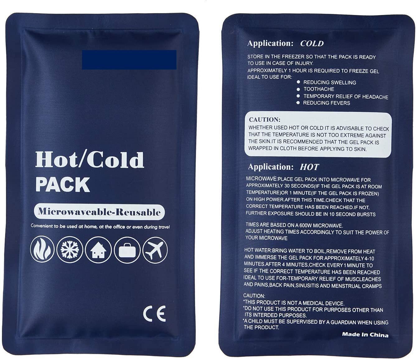 V563-BR-GELPACKS-1-205129-00 HOT COLD PACK Reusable First Aid Ice Heat Gel Packs Microwaveable Pain Relief - Image 1