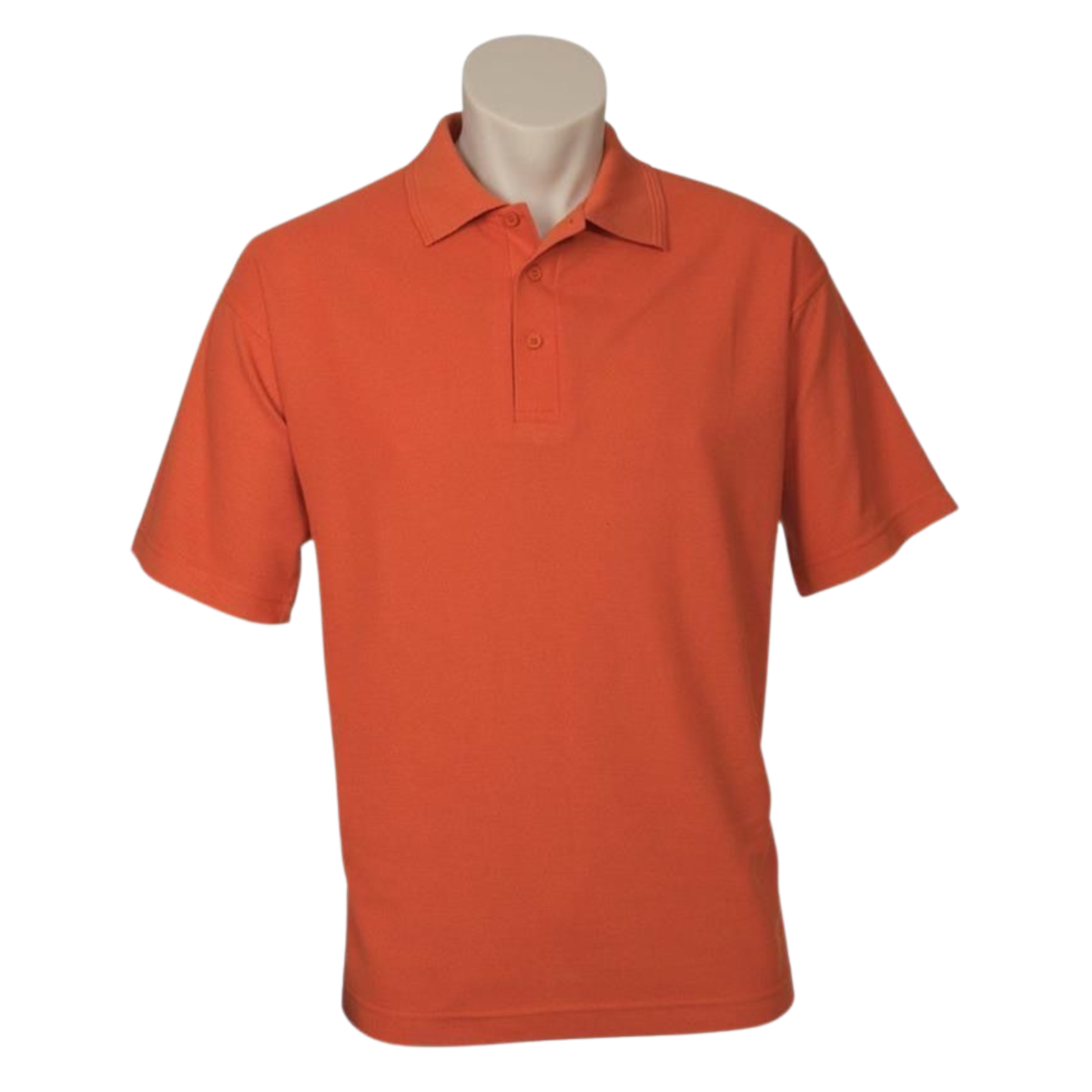 V563-BR-PSHRT-ORG-5XL-202503310915-00 Mens Polo Top Shirt Plain Casual Short Sleeve Pique Knit UPF T-Shirt - Orange - 5XL - Image 1