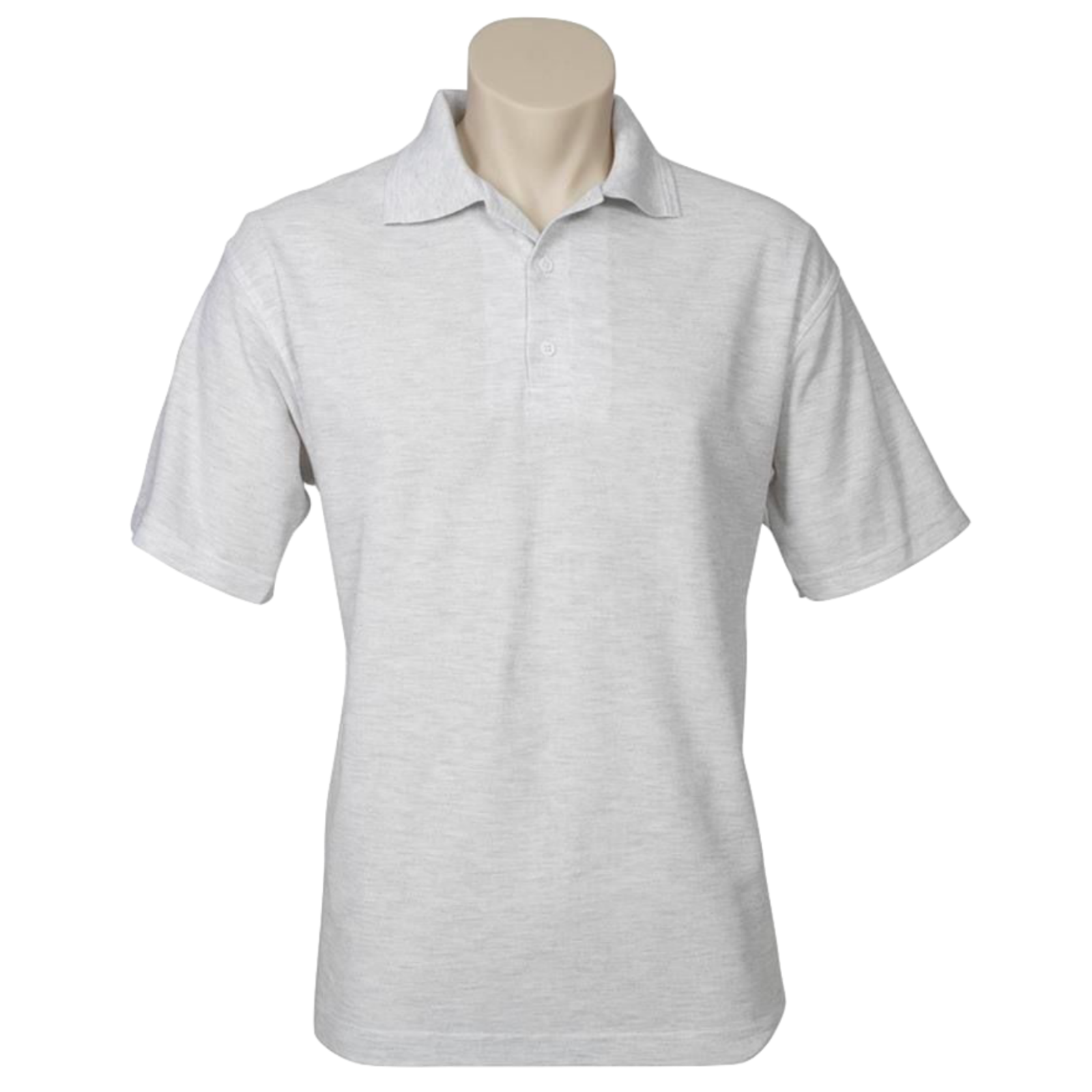 V563-BR-PSHRT-SNWMARLE_GRY-5XL-202503051735-00 Mens Polo Top Shirt Plain Casual Short Sleeve Pique Knit Basic UPF Rated T-Shirt - Snow Marle (Grey) - 5XL - Image 1