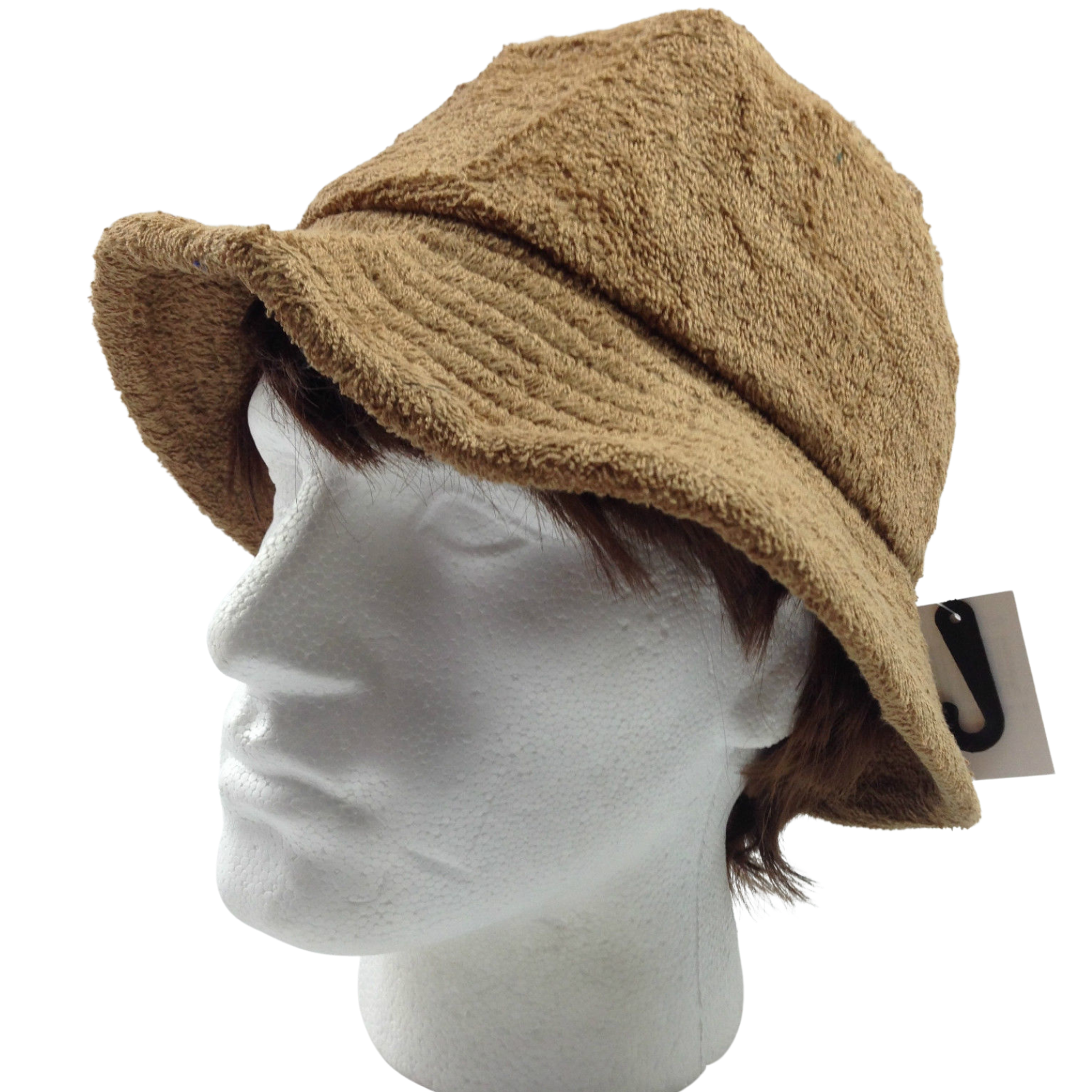 V563-BR-TTOWBUCKHAT-TANBRWN-XL-202503051710-00 Terry Towelling BUCKET HAT Daggy Fishing Camping Lad Cap Retro 100% COTTON - Tan Brown - X-Large - Image 1