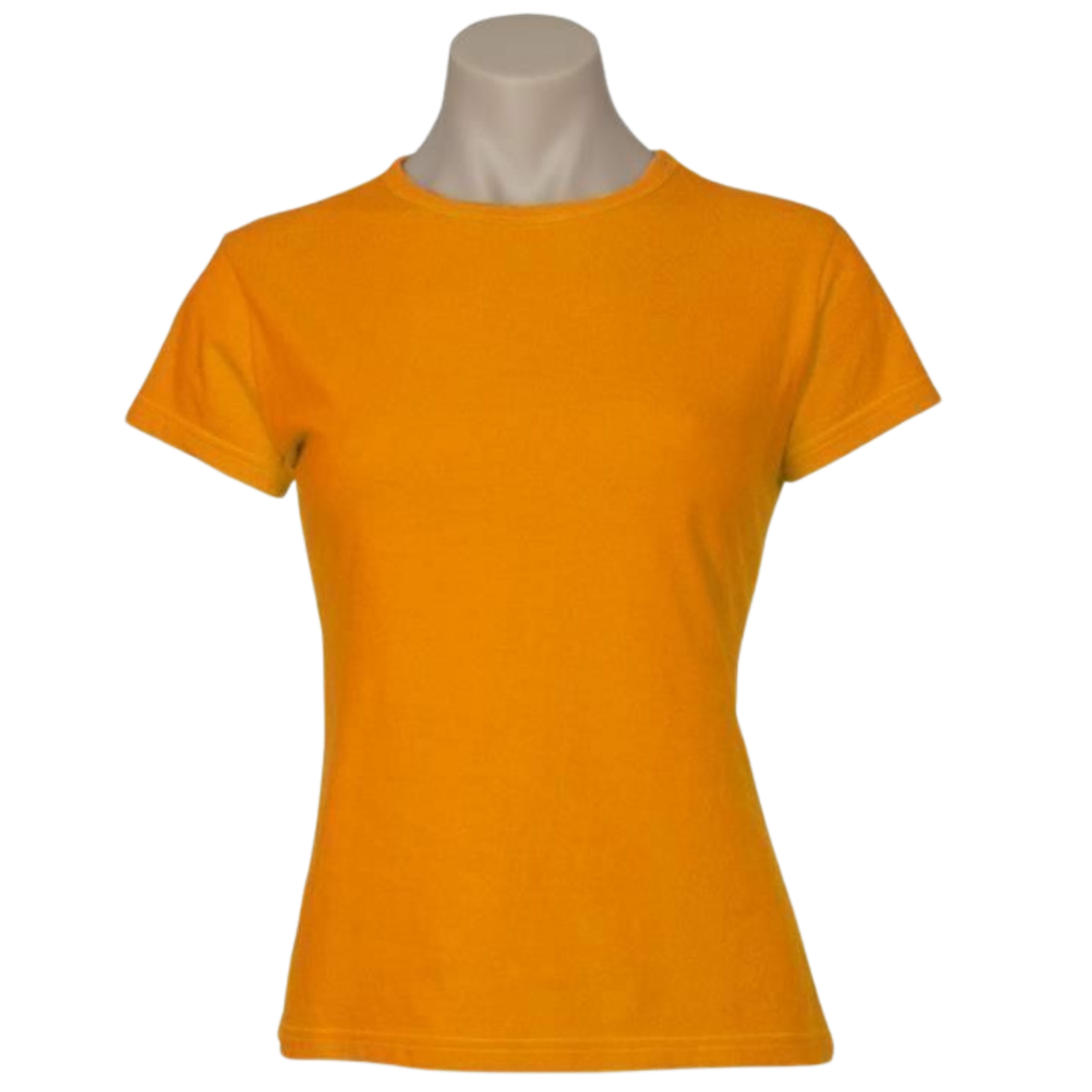 V563-BR-WSPSHRT-12-ORANGE-202503051721-00 Womens Plain Ladies T SHIRT 100% COTTON Basic Tee Casual Top Size 6-24 T-Shirt - Orange - 12 - Image 1