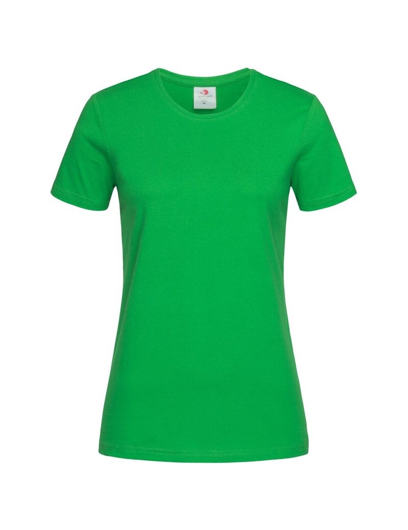 V563-BR-WSPSHRT-6-GREEN-202503051736-00 Womens Plain Ladies T SHIRT 100% COTTON Basic Tee Casual Top Size 6-24 T-Shirt - Green - 6 - Image 1