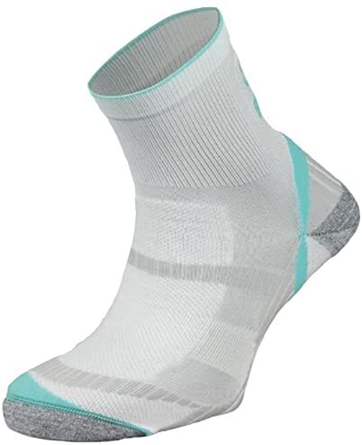 V563-BRBL-ATLASSOX-WHT_AQUA-L-202503072105-00 BRBL Atlas Socks Hiking Trekking Trail Run Outdoor Camping MADE IN ITALY Crew - White/Aqua - L - Image 1