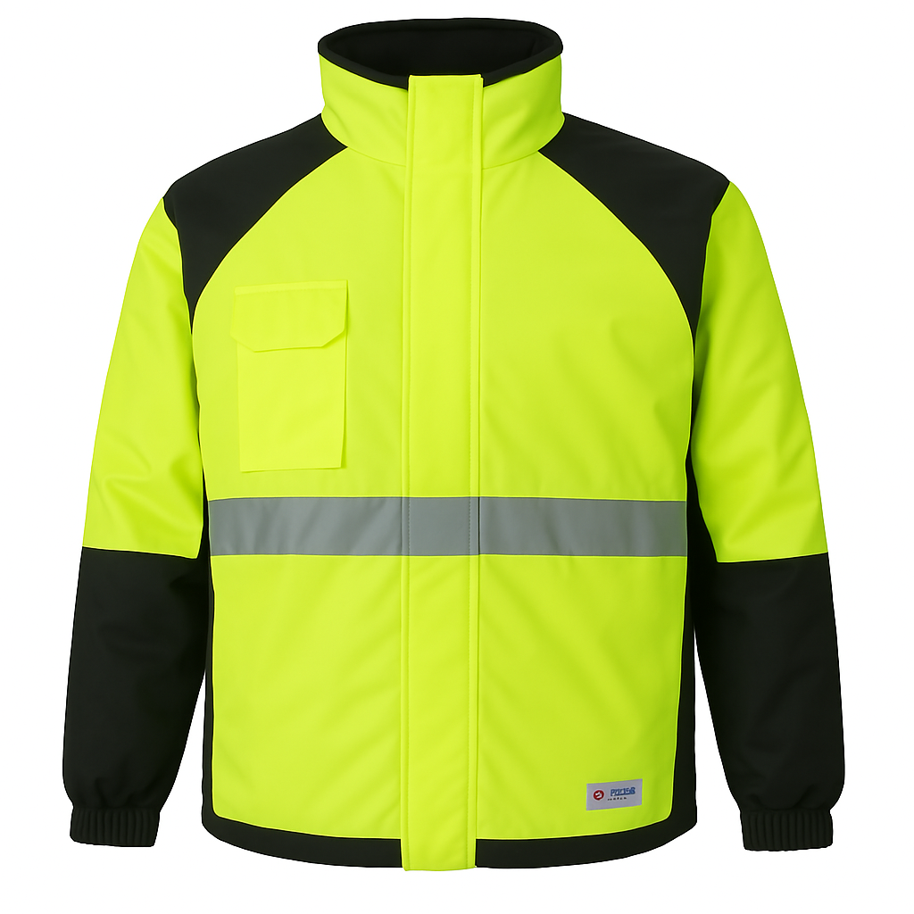 V563-HUSKI-918015-YLW_NVY-3XL-202506231233-00 HUSKI Miner Hi Vis Waterproof Jacket Industrial Workwear Reflective 918015 - 3XL (117cm) - Image 1