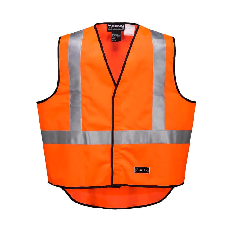 V563-HUSKI-918094-ORG-3XL-202503051715-00 HUSKI Hi Vis Patrol Vest 3M Reflective Tape Safety Workwear High Visibility - Orange - 3XL - Image 1
