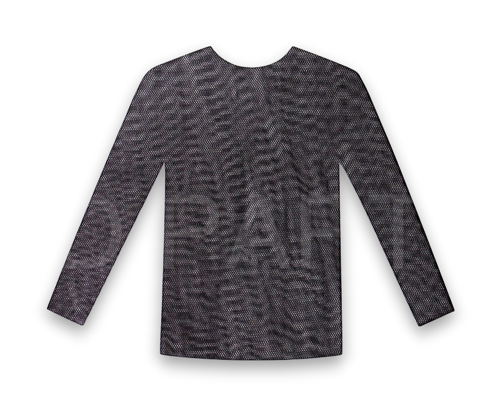 V563-JD-12169-184941-00 Long Sleeve STRETCH MESH TOP Round Neckline Blouse Shirt Party Costume - Image 1