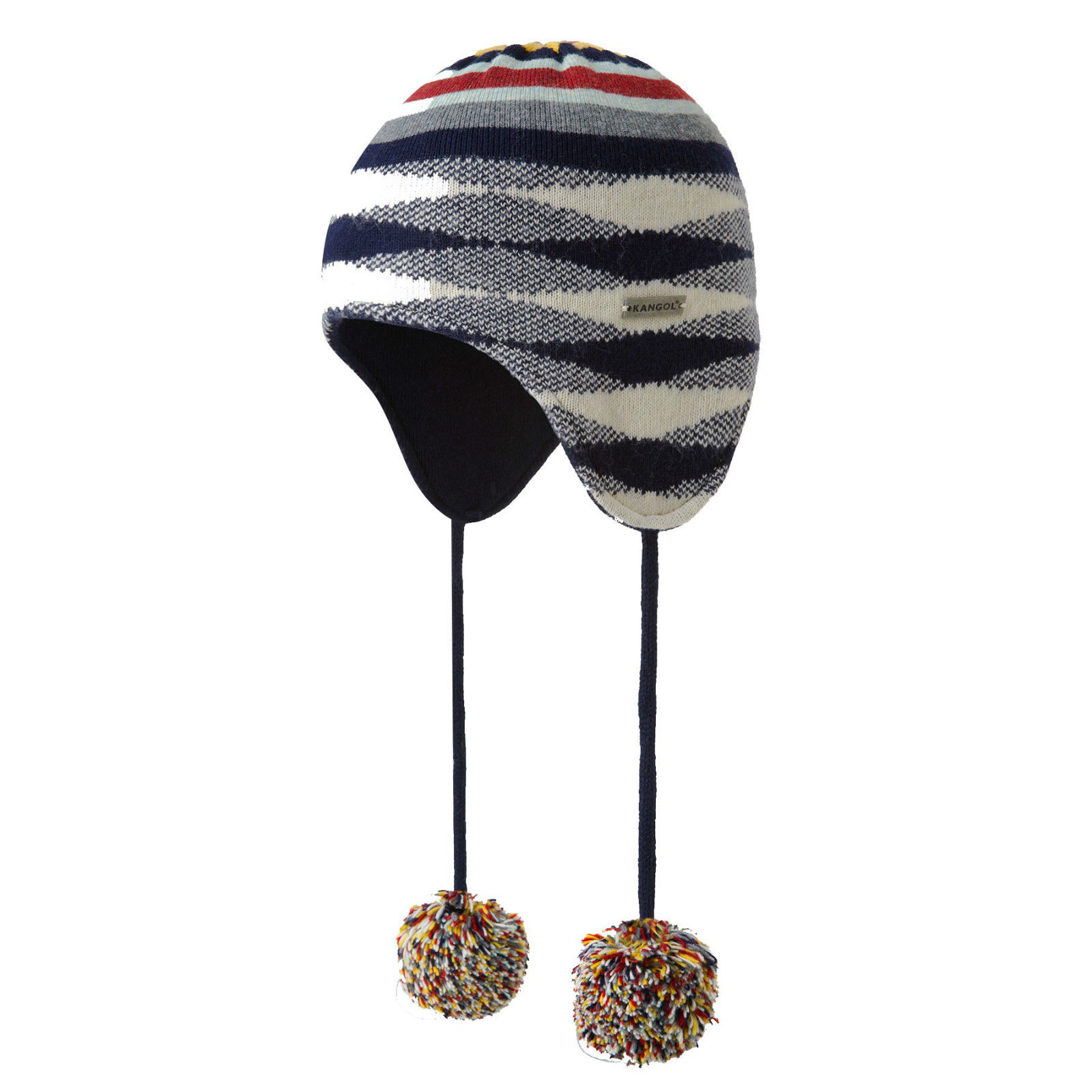 V563-K1459FA-DRKBLU-ONESIZE-202506020816-00 KANGOL Chameleon Earlap Beanie Hat Winter Warm Pom Pom Wool Blend - Dark Blue - Image 1