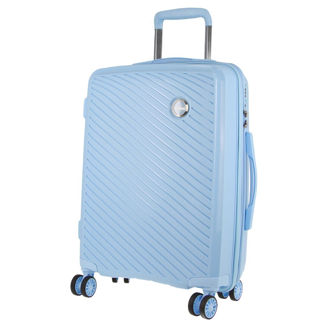 V563-MONACO-CABIN-BLUE-131003-00 Pierre Cardin Inspired Milleni Cabin Luggage Bag Travel Carry On Suitcase 54cm (39L) - Blue - Image 1