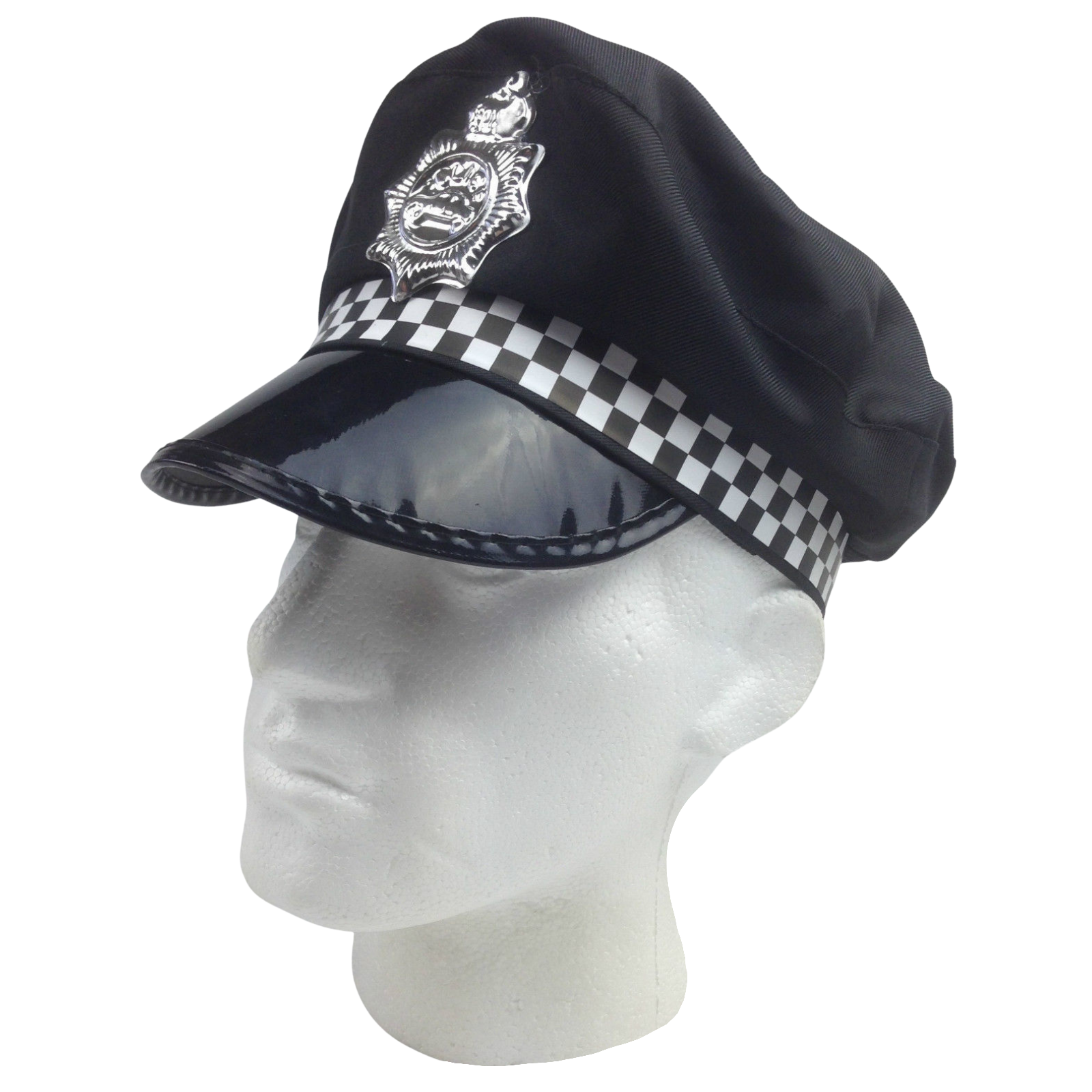 V563-OFFICERHAT-POLICEHAT-BK-185144-00 Police Officer Captain HAT Pilot Cop Navy Sailor Costume Party Cap Fancy Dress - Image 1