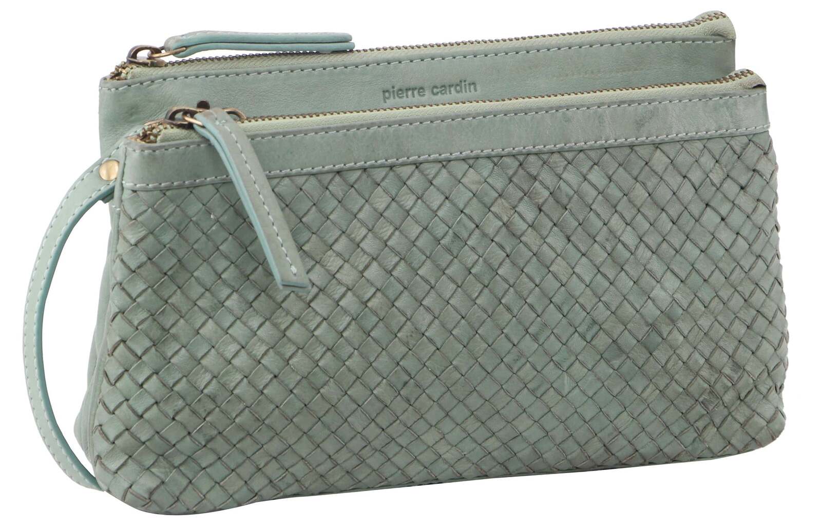 V563-PC-3283-MINT-174304-00 Pierre Cardin Woven Ladies Crossbody/Clutch Bag - Mint - Image 1