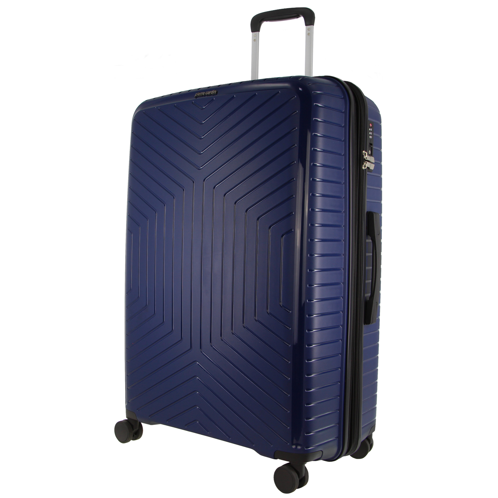 V563-PC-3550M-NAVY-173951-00 Pierre Cardin 65cm Medium Hard-Shell Suitcase Travel Luggage Bag - Navy - Image 1