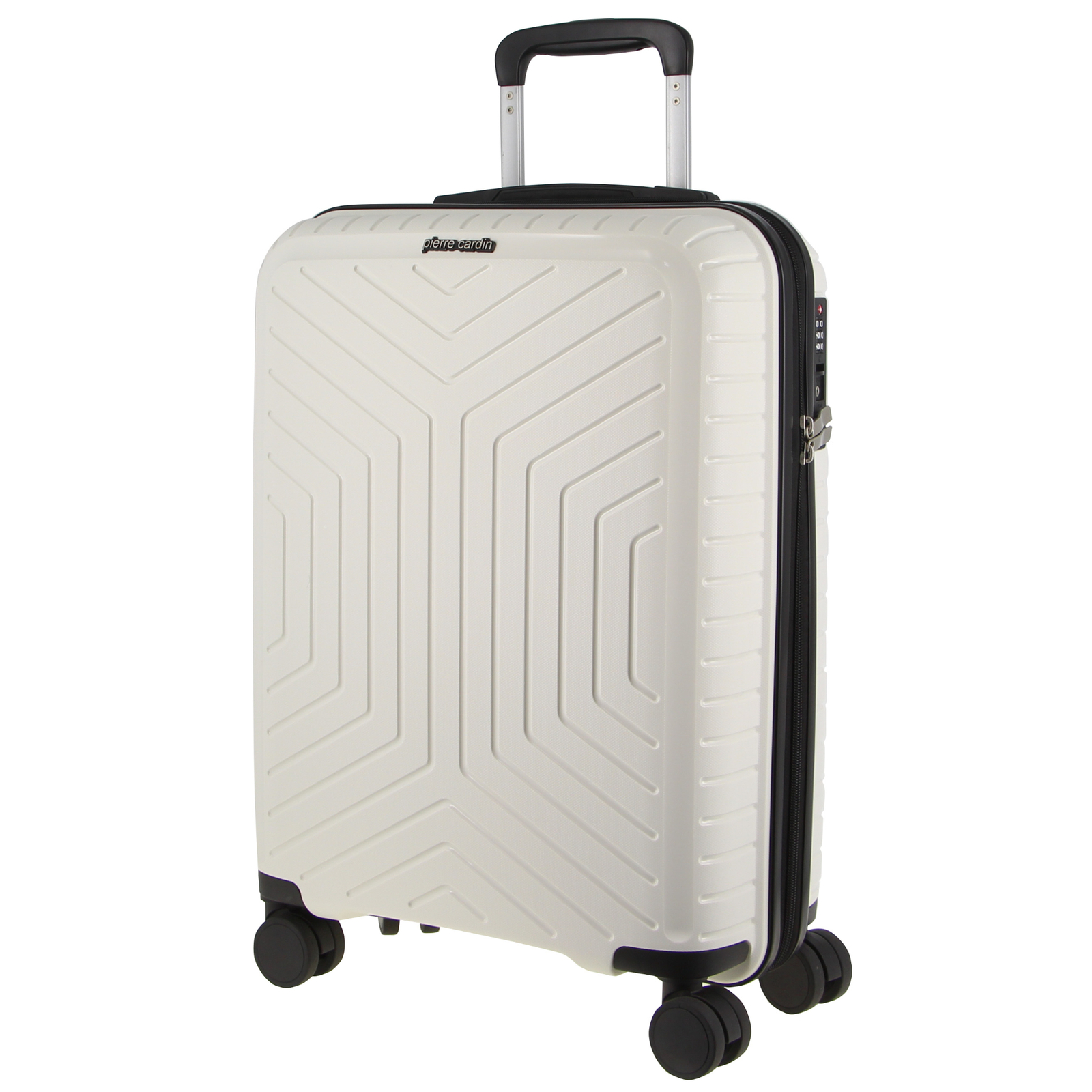 V563-PC-3550M-WHITE-173952-00 Pierre Cardin 65cm Medium Hard-Shell Suitcase Travel Luggage Bag - White - Image 1