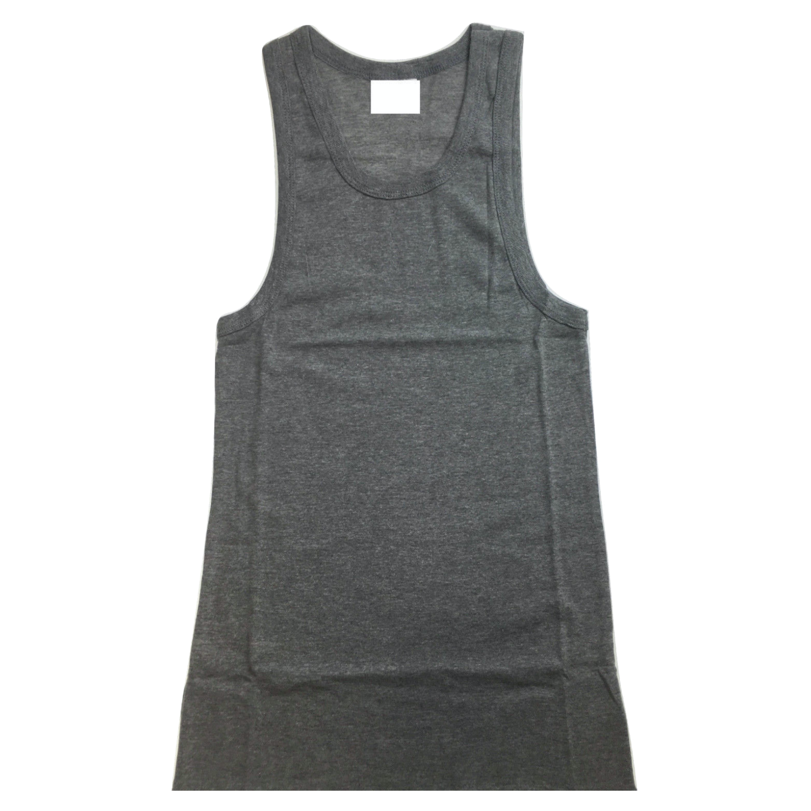 V563-PLAINSINGLET-GRY-S-202503030910-00 Mens PLAIN SINGLET 100% Cotton Blank Slim Tank Top Gym Basic Casual S-3XL - Grey - S - Image 1