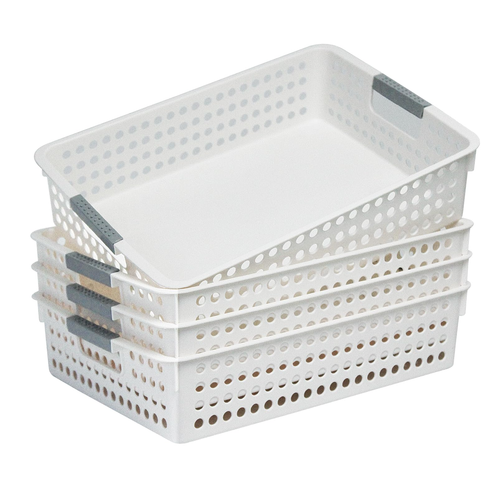 V563-PS3021-1BOX-202506241246-00 36x Premium Plastic Storage Basket Bulk w/ Grip Handles 30*21.5*8.5cm - Image 1