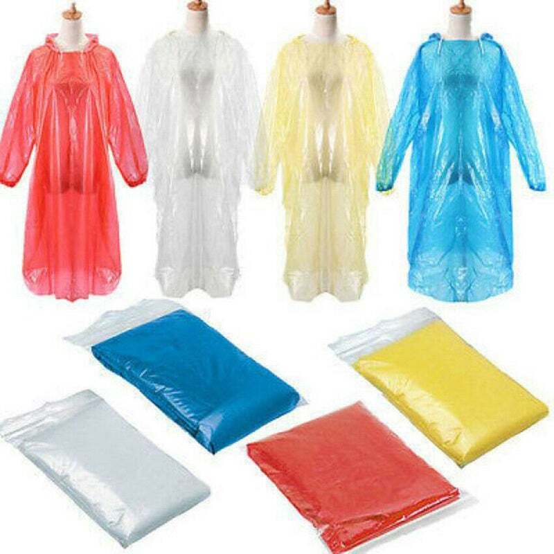 V563-RAINPONCHO-184814-00 RAIN PONCHO Disposable Emergency Rain Coat Waterproof Jacket Adult Outdoor - Image 1