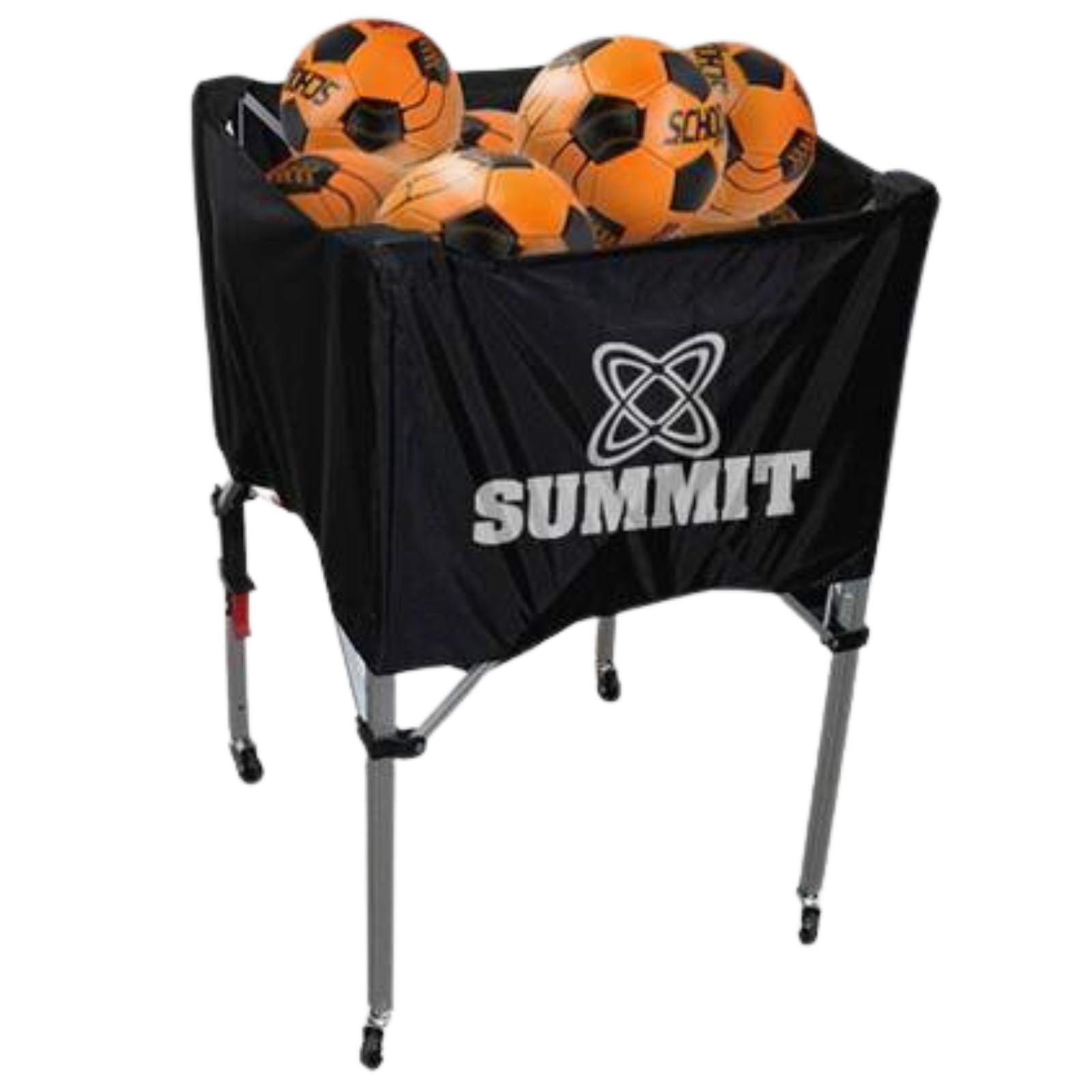 V563-SACA1900-150288-00 Summit Ball Carry Cart Portable Basketball Netball Rack Sports Case Kart Trolley - Black - Image 1