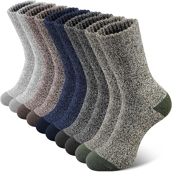 V563-SK836-RNDM-6PRS-2_8-202503051435-00 6 Pairs Heavy Duty Wool Blend Work Socks Extra Thick Cushion in Assorted Colours - 2-8 - Image 1