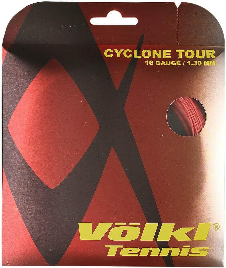 V563-TSVCTR16-150207-00 1 Pack Volkl Cyclone Tour 16g/1.30mm Tennis Racquet Strings - Red - Image 1