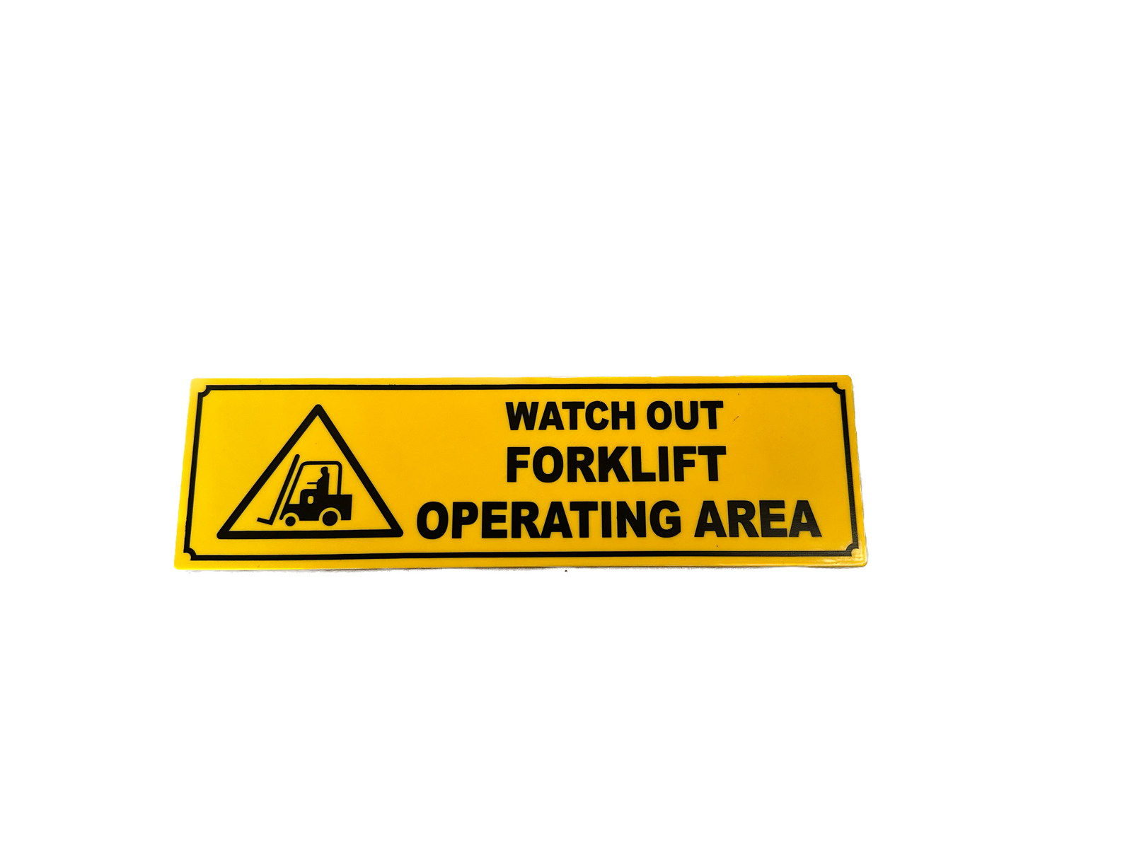 V563-UI2014-202503051605-00 Adhesive Forklift Operating Area Safety Sign OH&S Caution 33x9.5cm - Stick On - Image 1