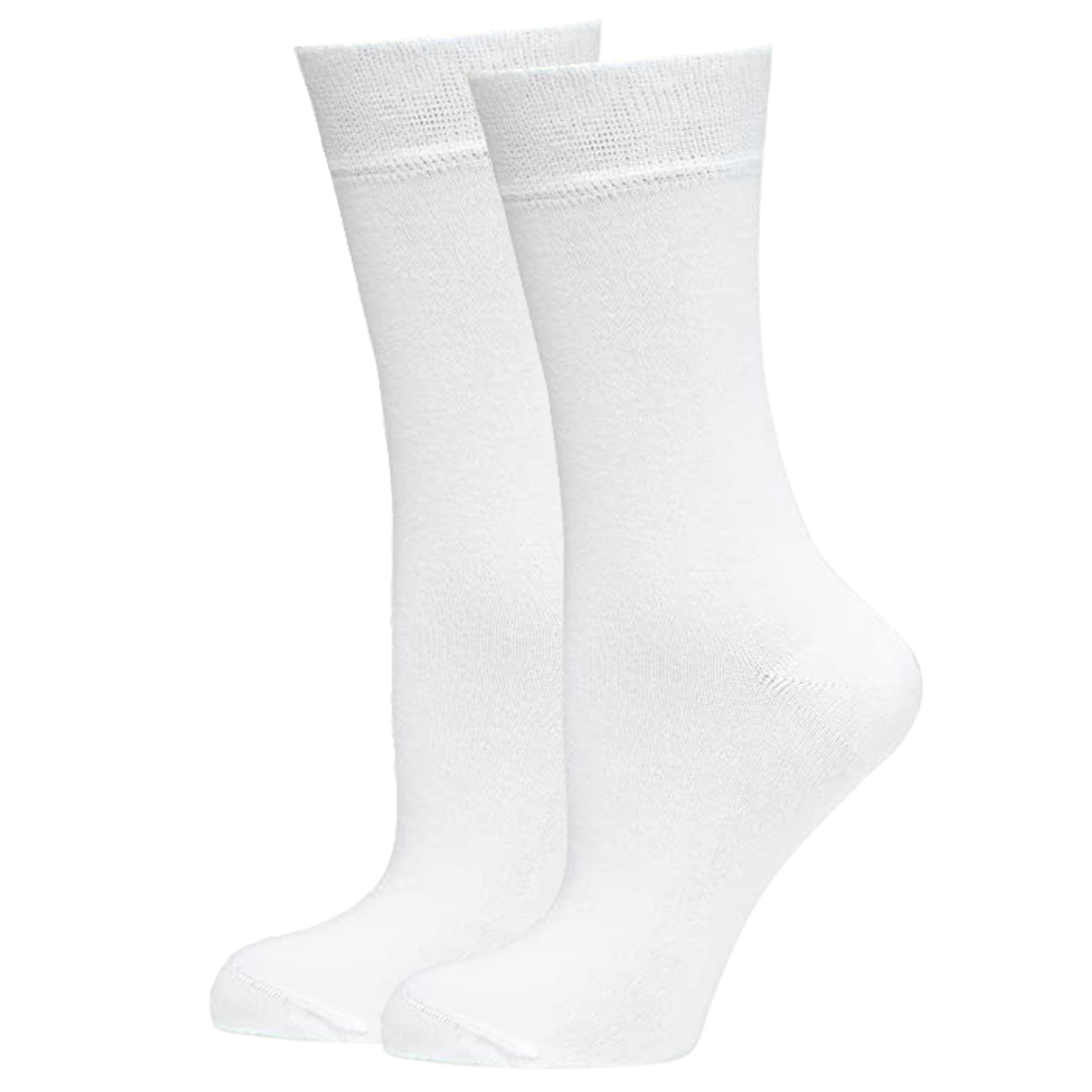 V563-UP-1BMBCREW-WHT-6_11-202503051726-00 BAMBOO SOCKS Crew Natural Eco Healthy Enviro Unisex Work Anti-Bacterial Business - White - 6-11 - Image 1