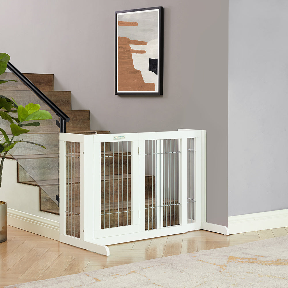 V568-GMW-1711-WS-140765-00 Freestanding Retractable Dog Barrier with Gate Small - Image 1