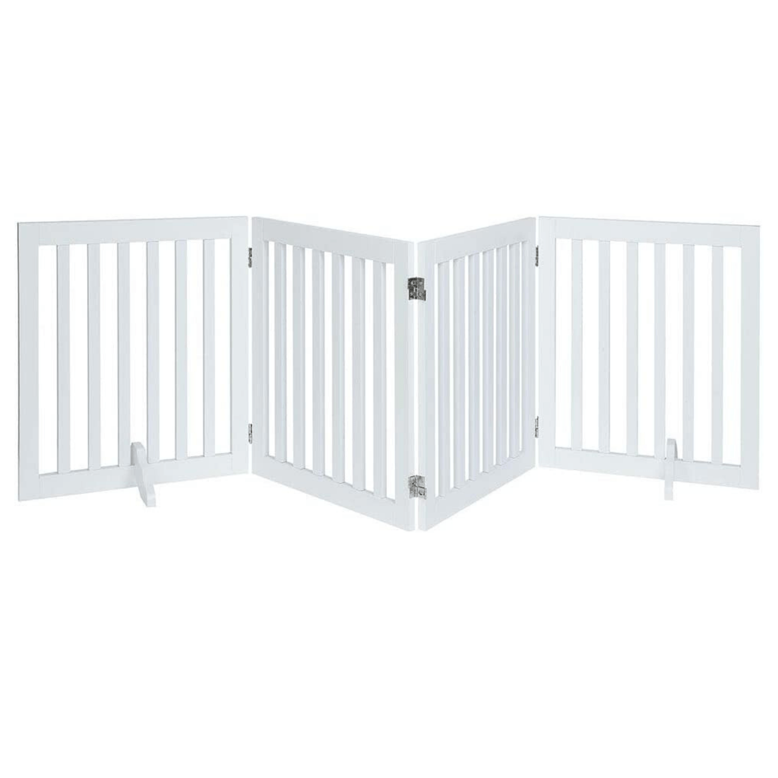 V568-GMW-266-W-98172-00 Four Panel Freestanding Dog Gate, White - Image 1