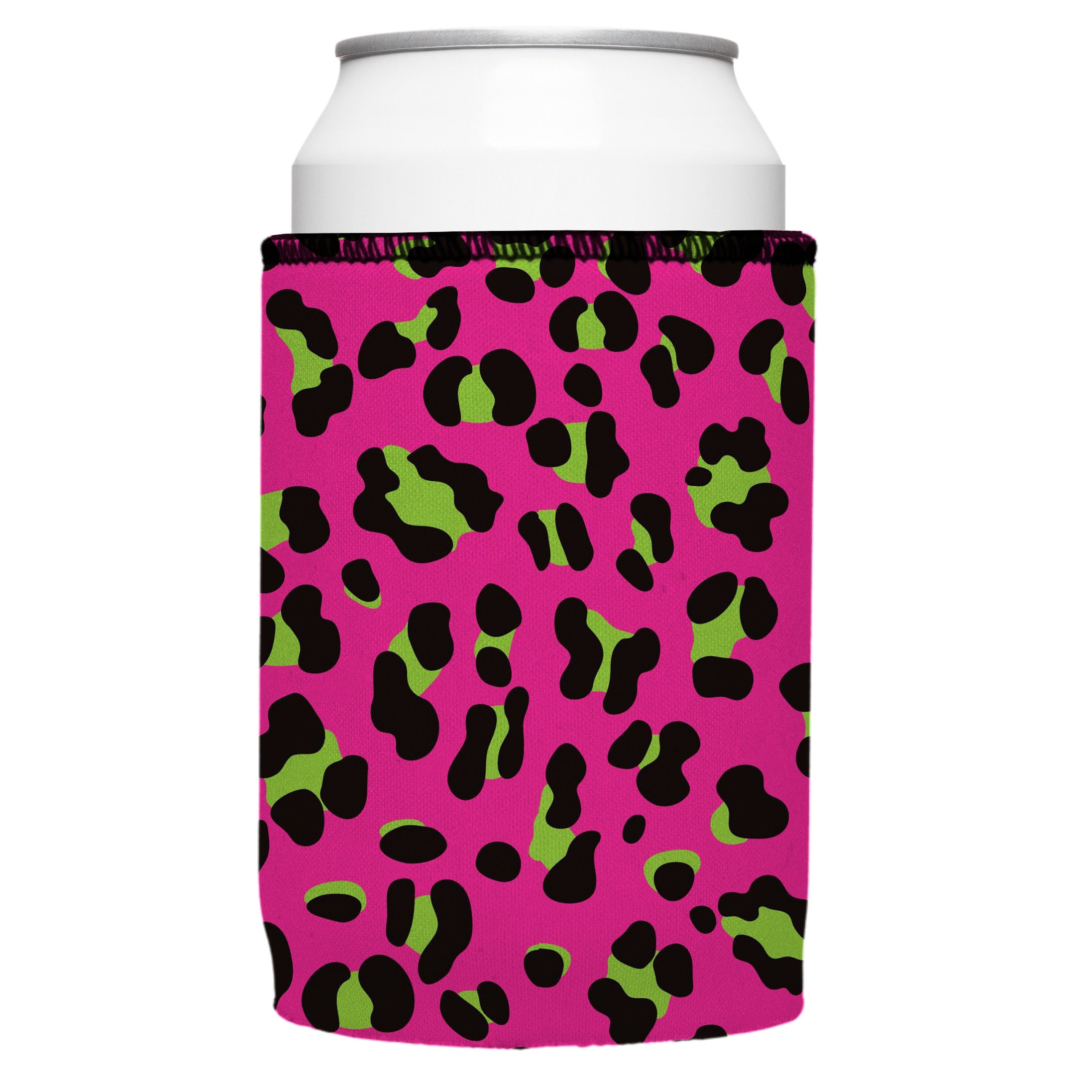 V570-ST-2594-A-202503260840-00 80s Leopard Print Stubby Cooler - Standard - Image 1