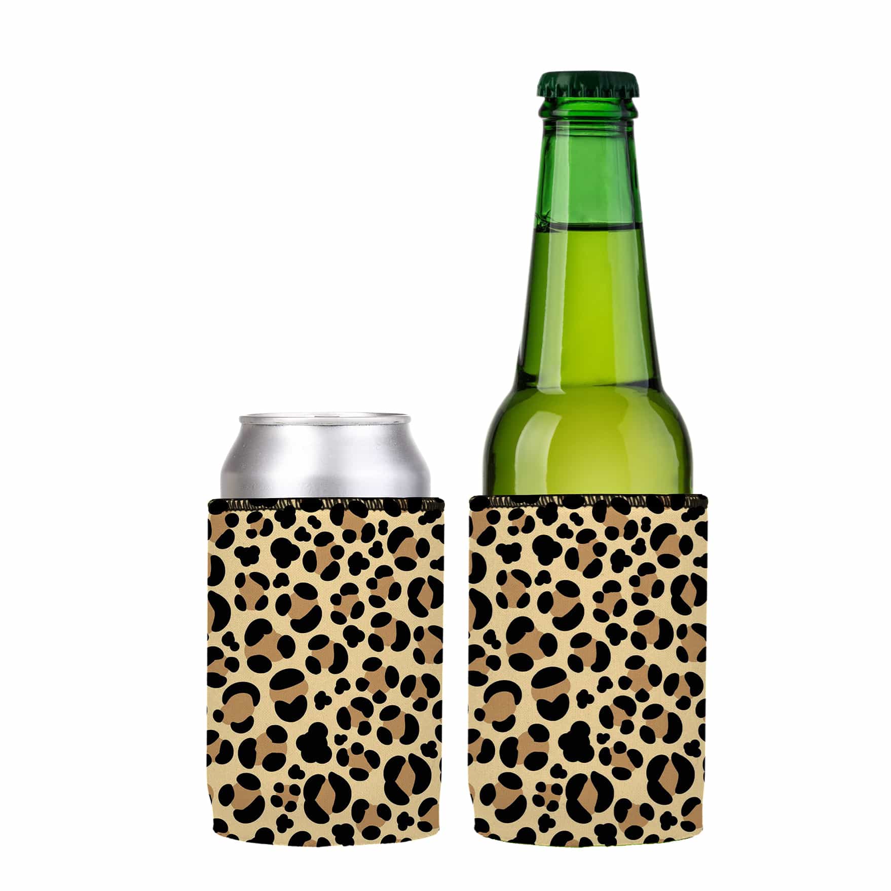 V570-ST-2792-A-2-202503260910-00 Leopard Print Stubby Cooler 2-Pack - Standard - Image 1