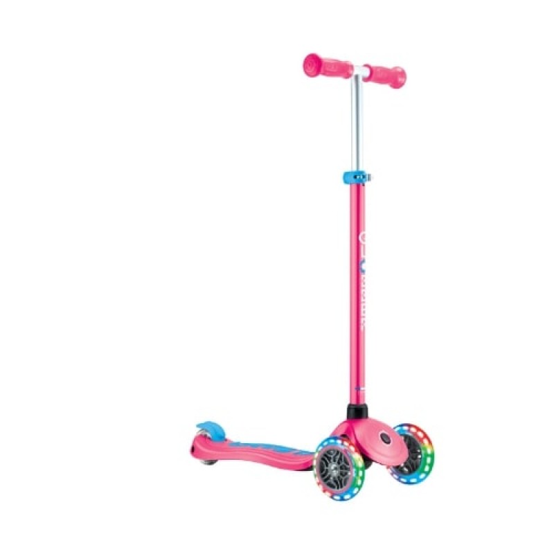 V572-442-610-4-202503280135-00 Globber PRIMO PLUS with Lights - Fuchsia Pink / Sky Blue - Image 1