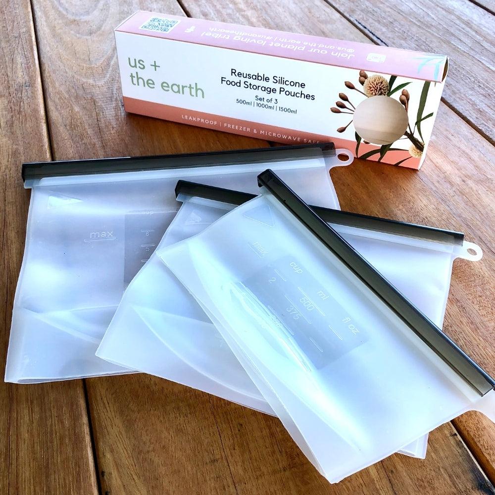 V573-ZIPSETBOX-140288-00 BOXED SET of 3 Silicone Zip Locks - 500ml,1000ml,1500ml - Image 1