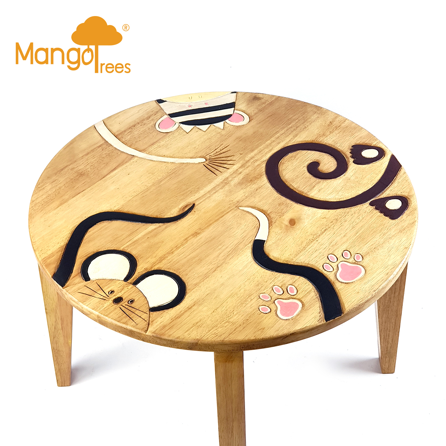 V574-PLANETTABLEDH4032-1MIX-131566-00 Kids Wooden Table Mix Animal Tails - Image 1