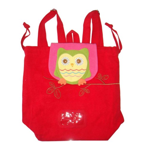 V59-303-Red-01 Owl Swim Bag Pinic Bag Red - Image 1
