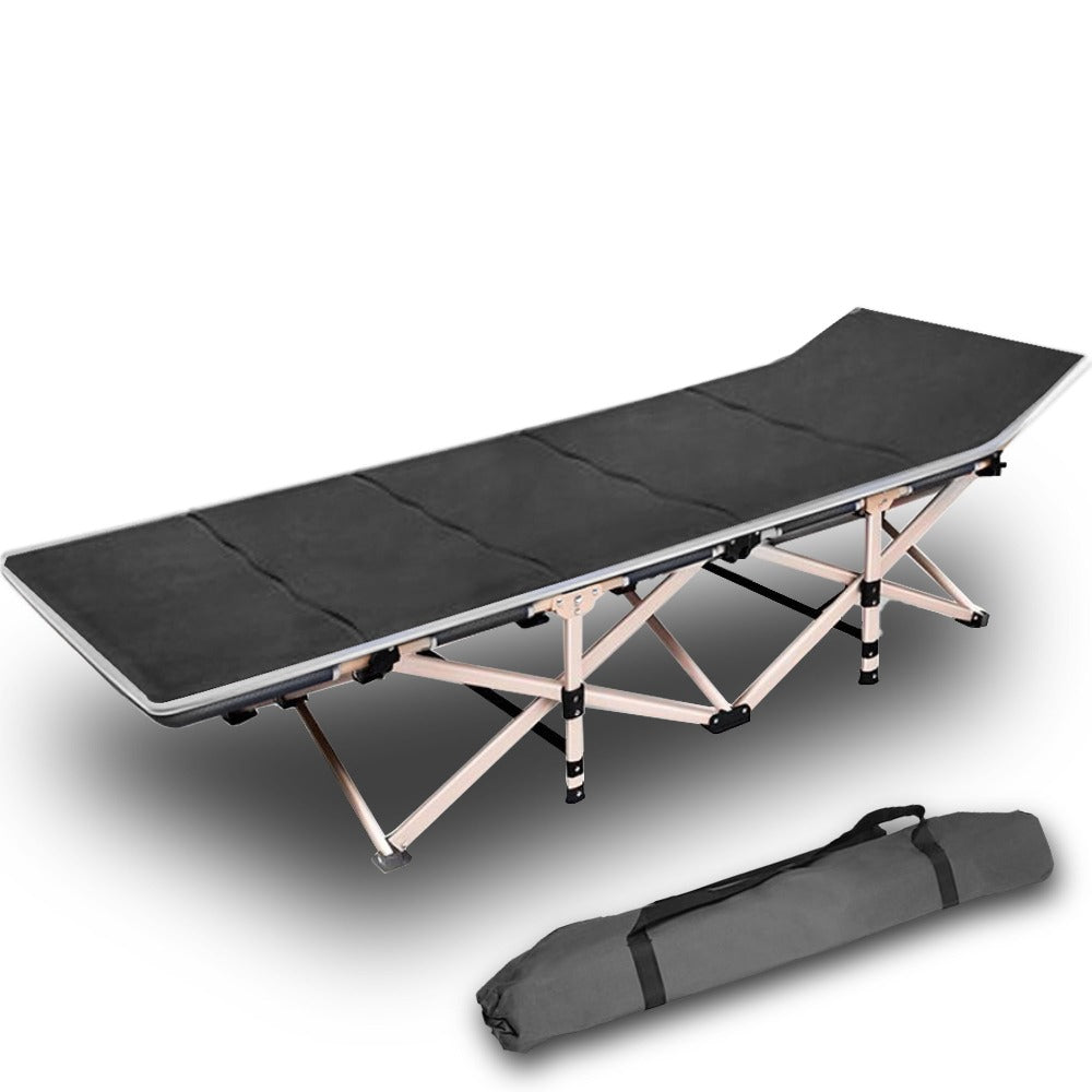 V610-LUXBED-SQ-GRE-MAT-218952-00 Camping Portable Stretcher Single Foldable Folding Bed Mattress Recliner Mat - grey - Image 1